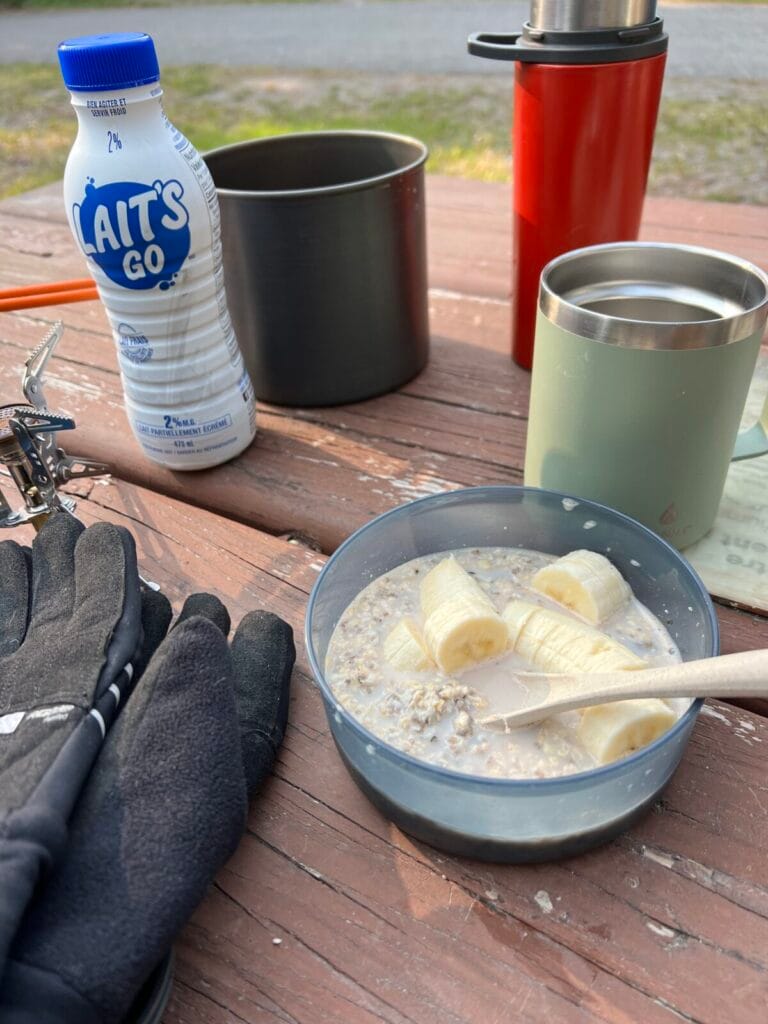 gruau camping avec bananes