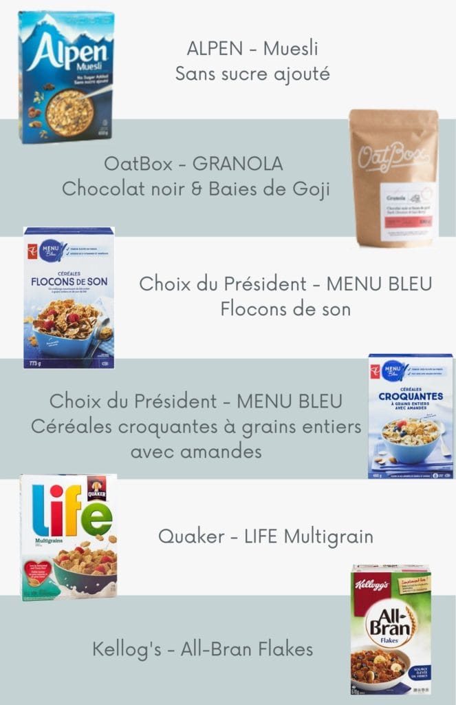liste de céréales santé meilleurs choix