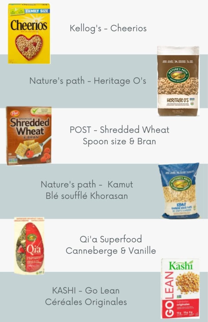 liste de céréales nutritives choix nutritionniste