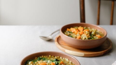 soupe aux lentilles et orge au citron