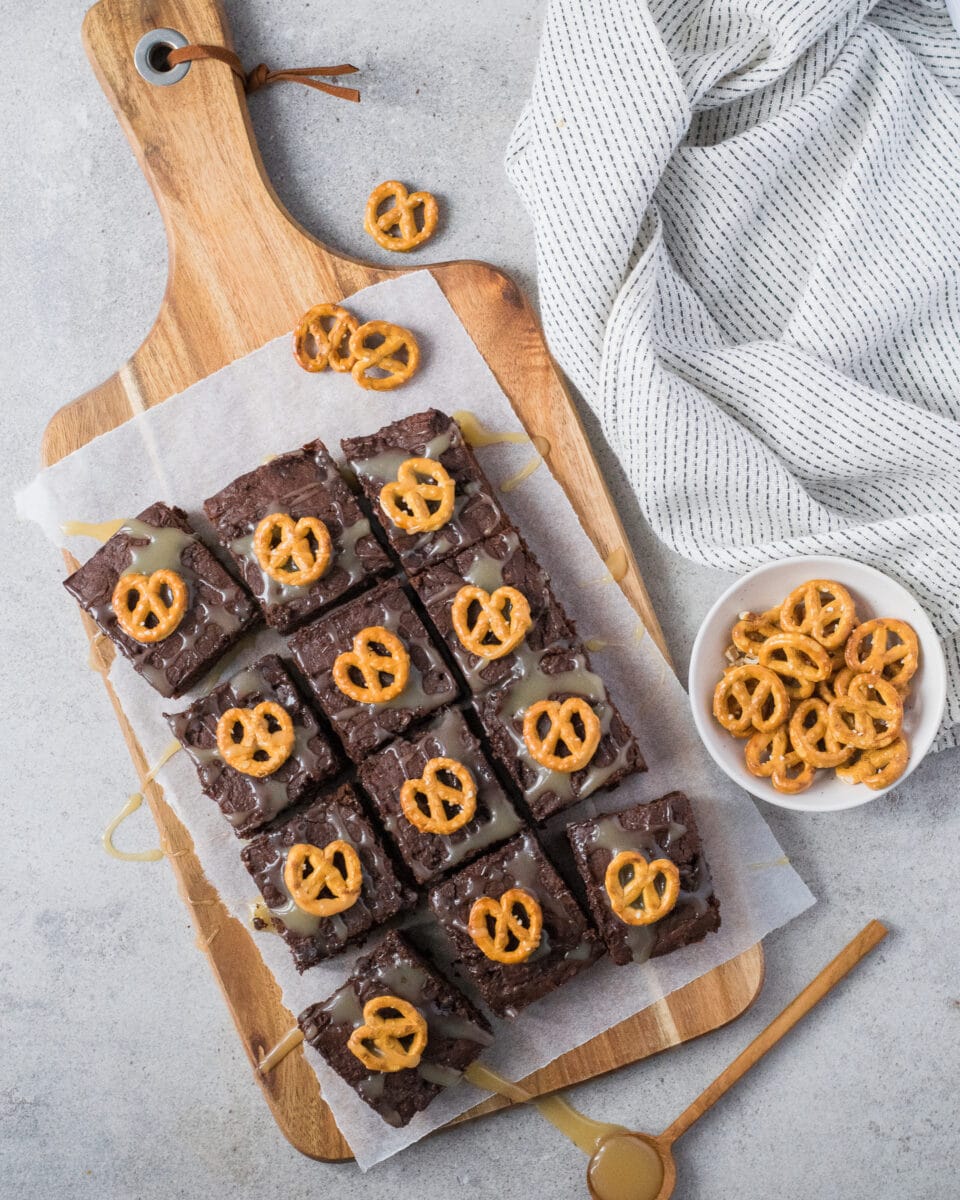 brownies sucrés-salés avec bretzels de marie-eve caplette nutritionniste
